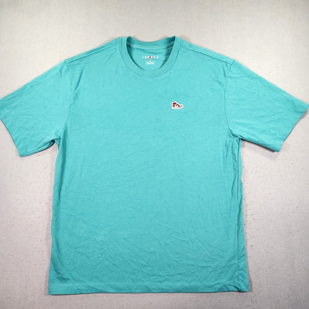 Jordan Men's Sneaker AJ1 Patch T-Shirt Washed Teal Mens L NWT